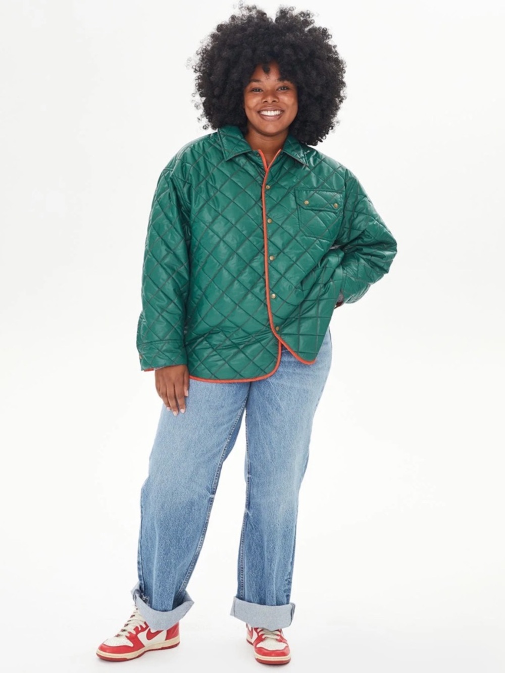 Clare V Jacque Jacket - Spruce & Poppy Quilted Nylon / M/L origional $365 - Picture 2 of 3